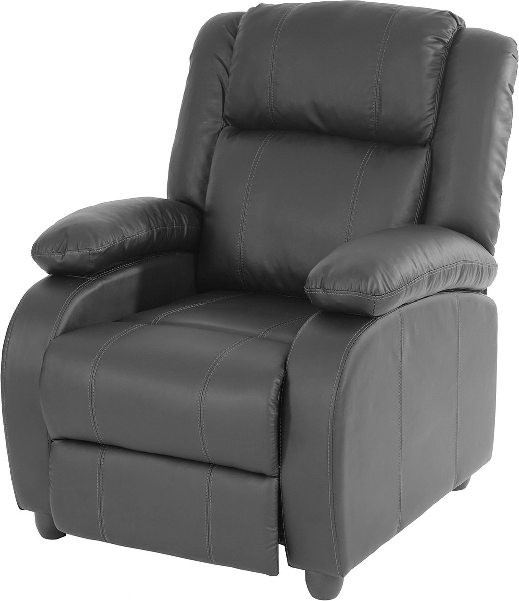 MCW TV fauteuil Lincoln, kunstleer ~ zwart