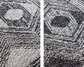 Flycarpets Elle Decoration - Rond - Binnen & Buitenkleed - Omkeerbaar - Gemini - Zwart - 100x100 cm