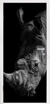 Deursticker Neushoorn - Wild dier - Portret - 95x215 cm - Deurposter