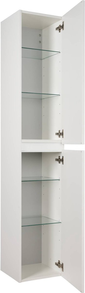Saqu Gaia Badkamerkast 35x34x180 cm Glans Wit Kolomkast Badkamer Hoog Opbergkast