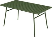 Table de jardin MYLIA en métal - L160 cm - Kaki - MIRMANDE L 160 cm x H 74,5 cm x P 80 cm