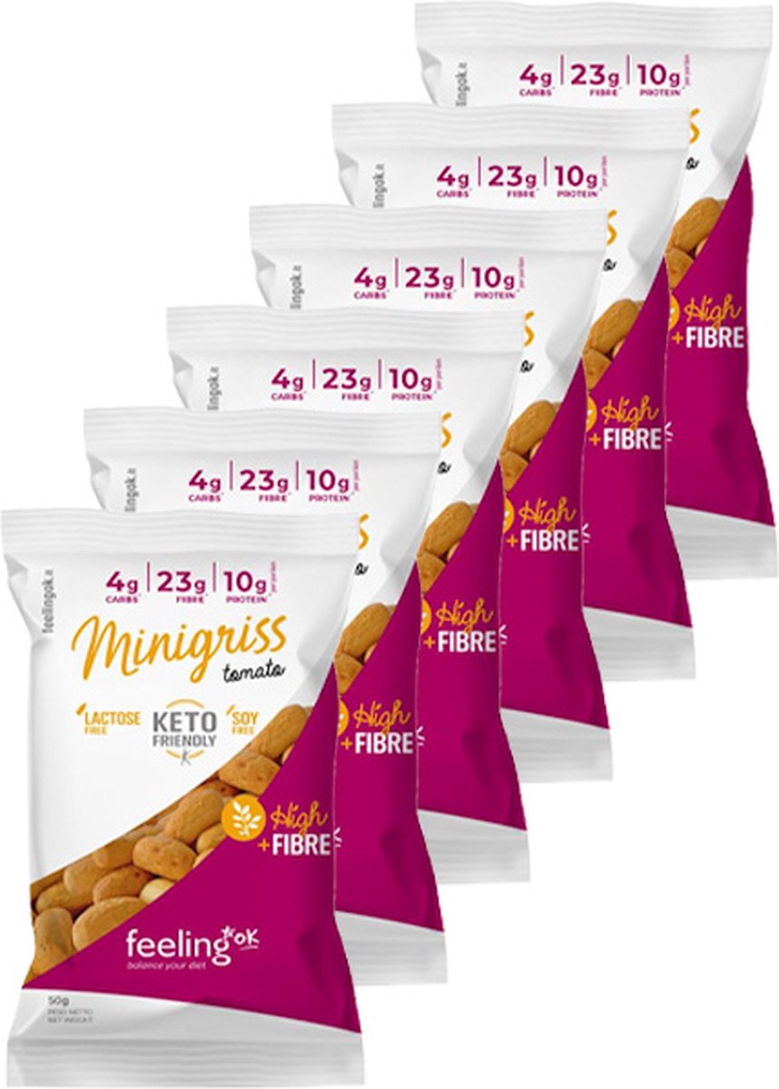 Feeling OK | Minigriss Tomato | Mini Soepstengels Tomaat | 6 stuks | 6 x 50 gram