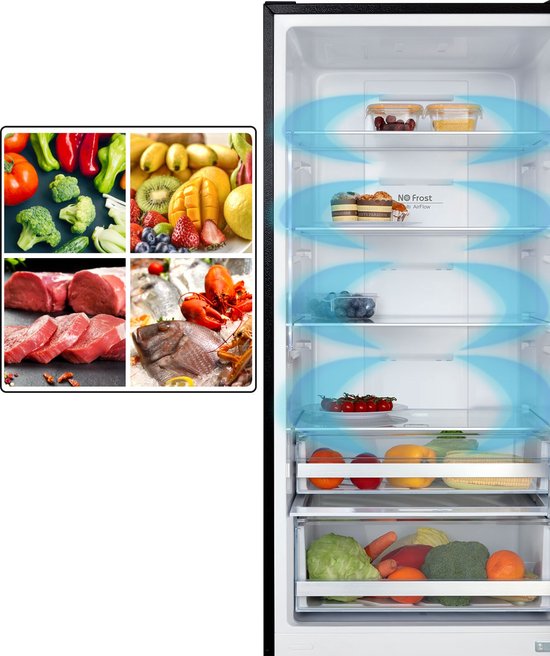 CHiQ FBM351NEI42 - Koel-vriescombinatie - 356 Liter - No Frost - Stil 35dB - Inverter Compressor - Digitaal LED Display - 12 Jaar Garantie op Compressor - D Energielabel
