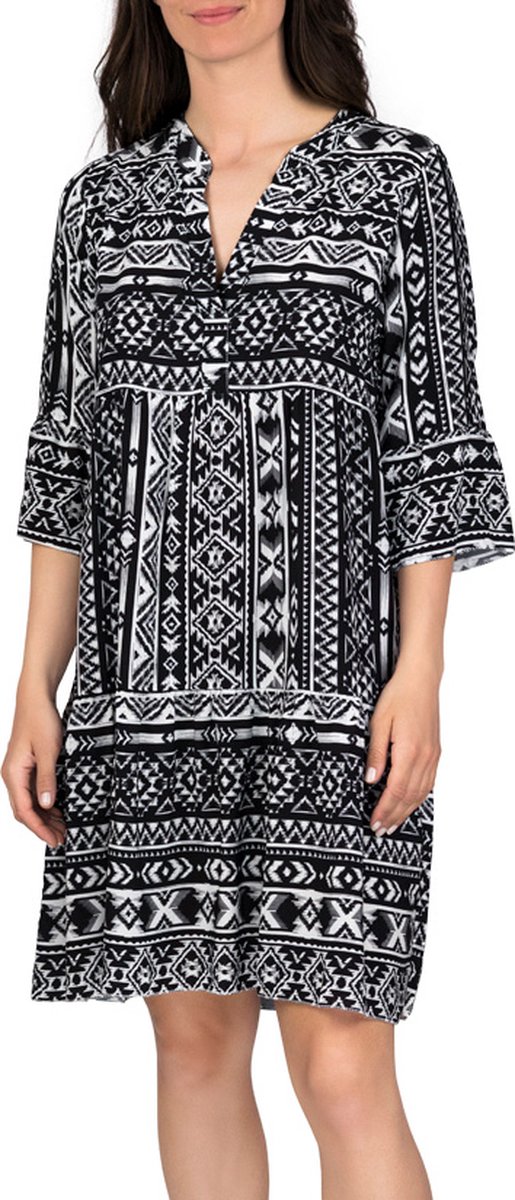DENIMFY Dames Jurk DFFrida regular fit Zwart S/M V Hals Volwassenen