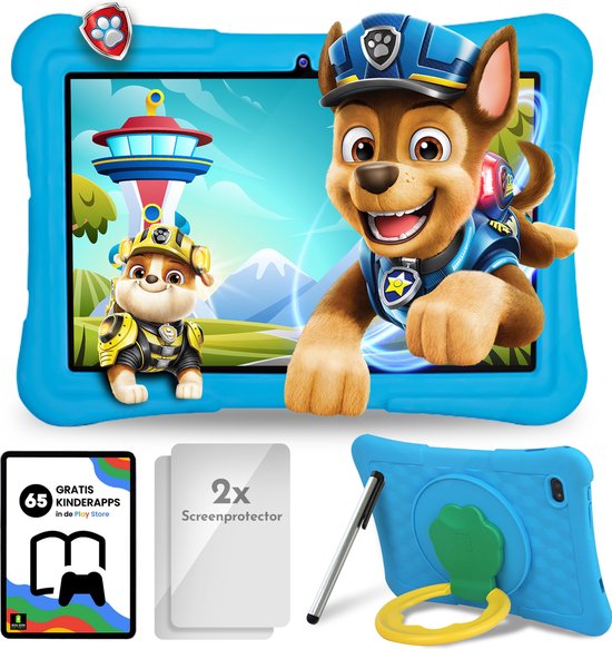 Bon Bon Electronics® 10.1 Inch Kindertablet Pro - Vanaf 3 Jaar – Tablet – Android 13 – 8-Core Processor – 128GB – 4GB RAM - 5000 mAh – Ouderlijk Toezicht – Compleet Pakket – Blauw