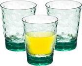 Leknes Drinkglas Gloria - 1x - transparant groen - onbreekbaar kunststof - 470ml -camping/verjaardag