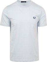 Fred Perry - Ringer T-Shirt Lichtblauw - Heren - Maat S - Slim-fit