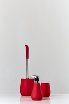 WC-garnituur Sydney rood mat keramiek met soft-touch coating - wc-borstelhouder 125 x 395 x 125 cm toilet brush with holder