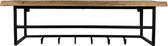 Kapstok van Acaciahout 90 x 30 x 30 cm - Wandkapstok met Plank - Industrieel - Metaal - Hoedenplank
