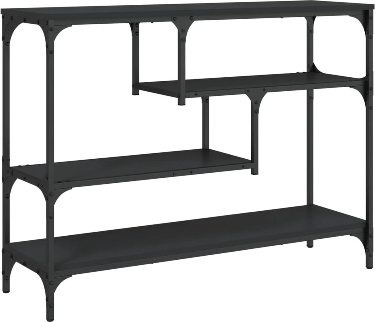 vidaXL Wandtafel - 100x30x75 - cm - bewerkt - hout - zwart