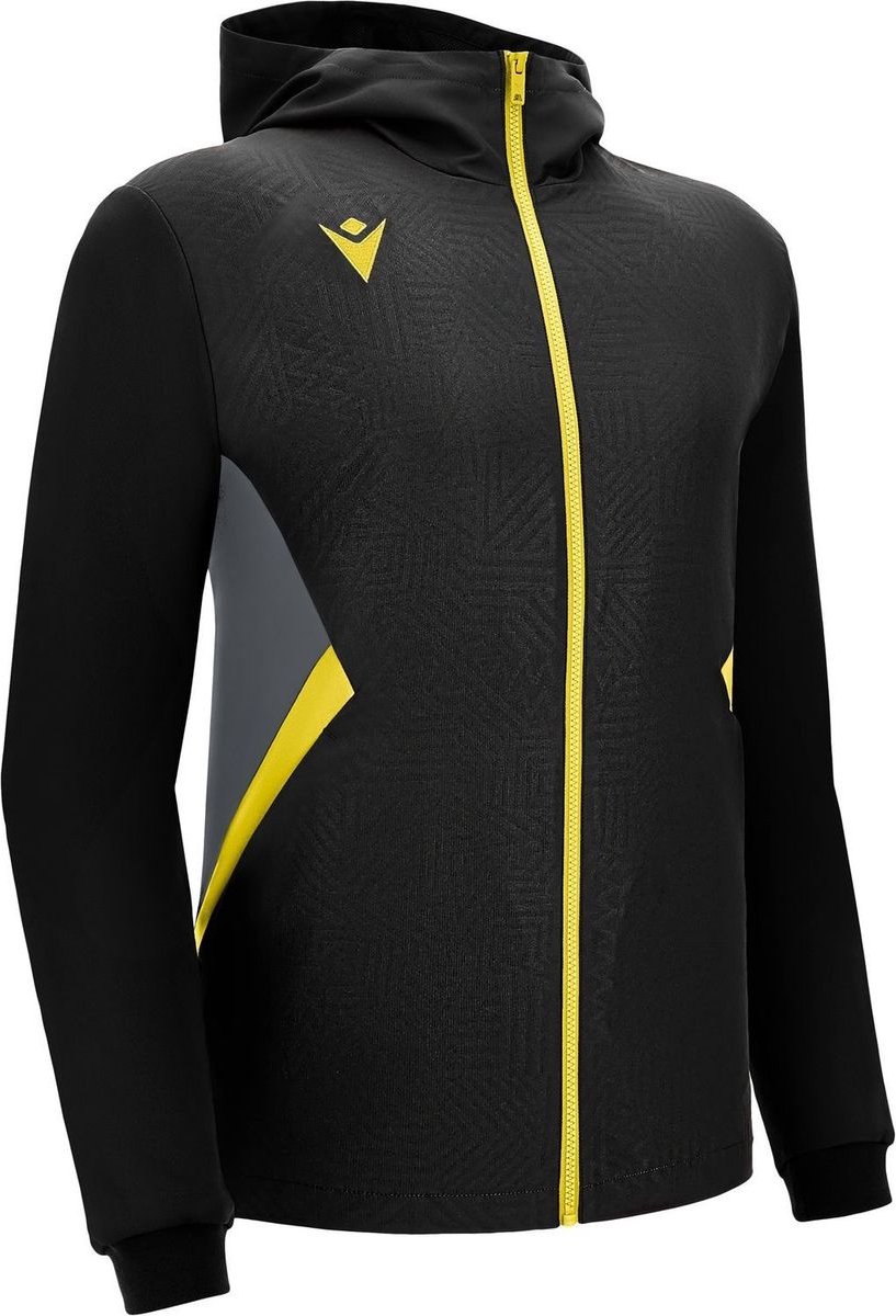 Macron Victory Tiamat Jas Met Kap Heren - Zwart / Geel | Maat: 3XL