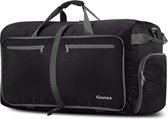 Gonex lichte opvouwbare reistas, 60 liter, duffeltas weekendtas sporttas voor reizen sport gym vakantie, kleur: zwart
