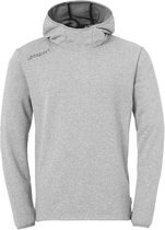 Uhlsport Essential Sweater Met Kap Kinderen - Donkergrijs Gemeleerd | Maat: 116