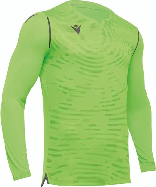 Macron Ares Keepershirt Lange Mouw Heren - Fluo Groen / Antraciet | Maat: 3XL