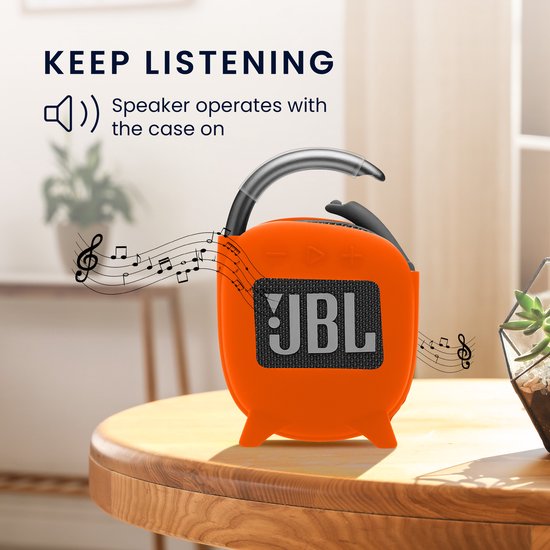 kwmobile siliconen hoesje voor mini-speaker - geschikt voor JBL Clip 4 - Flexibel materiaal - Speakercase in oranje van Merkloos — afbeelding 5