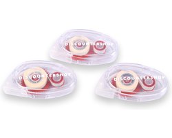 Set van 3 Doorzichtige Lijmrollers - Bureauartikelen - Lijmroller voor Foto's - Kantoor & School - Transparant/Rood - Discountershop - 9x5x2cm