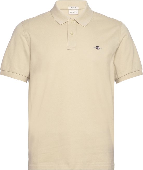 Gant - Heren Polo SS Regular Shield Pique Polo - Beige - Maat 4XL