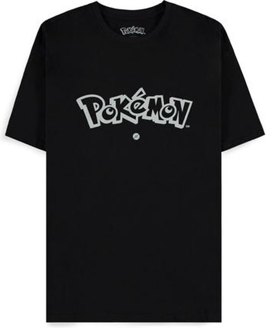 Pokémon Wit Logo T-shirt Zwart - XL