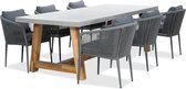 BUITEN living Veltis/Orlando antraciet dining tuinset 7-delig | betonlook + touw | 250cm | 6 personen