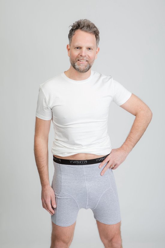 Yvanta Underwear - Stoma-ondergoed - Herenboxer - Maat XXL – grijs