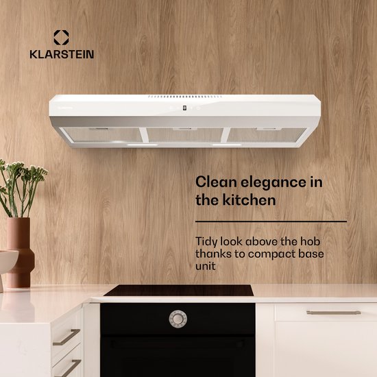 Klarstein Contempo Neo afzuigkap voor onderbouw - 90 cm - 175 m³/h - LED - Wit