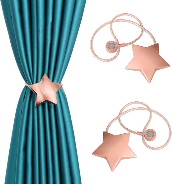 Supports de rideaux magnétiques, 2 pièces, pinces à rideaux créatives et embrasses magnétiques, supports de rideaux décoratifs pour la maison, le bureau, l'hôtel, la décoration de fenêtre, beaux et à la mode (or rose)