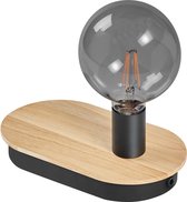 LEDVANCE DECOR Lampe de table en bois USB, noir/bois, E27
