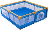 K IKIDO Babybox - Afsluitrooster met ademend Net - Kinder Activiteitencentrum binnen - Kruipbox voor Baby - met Ritssluiting - 150x180x65cm - Blauw