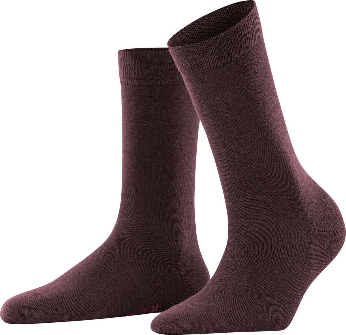 FALKE Softmerino warme ademende merinowol katoen sokken dames rood - Maat 37-38