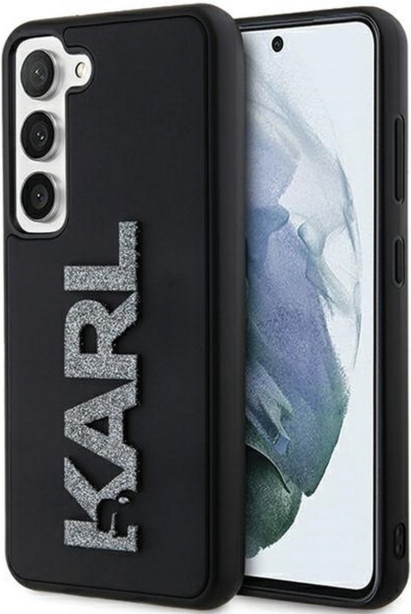 Karl Lagerfeld 3D Glitter Back Case - Geschikt voor Samsung Galaxy S24 (S921) - Zwart