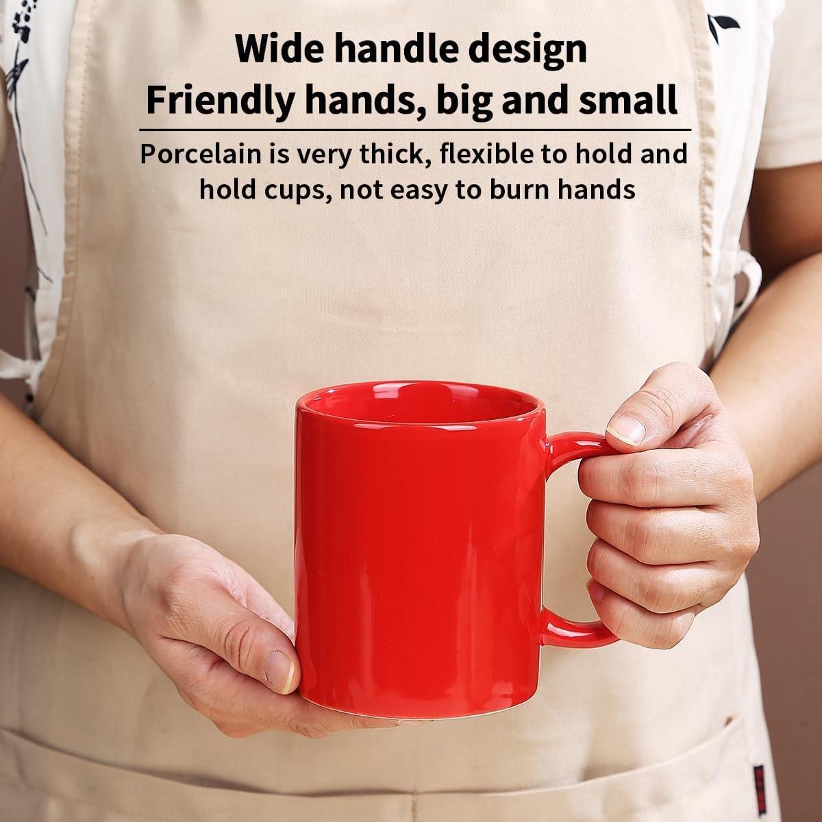 Evanda Koffiemokken set 6 stuks, grote 350 ml koffie mokken, drinkbekers, thee en glühwein, vaatwasmachinebestendig (gemengde kleur