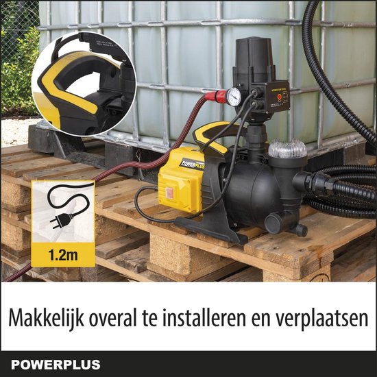 Powerplus POWXG9571-600W Bomba de agua a presión eléctrica con una