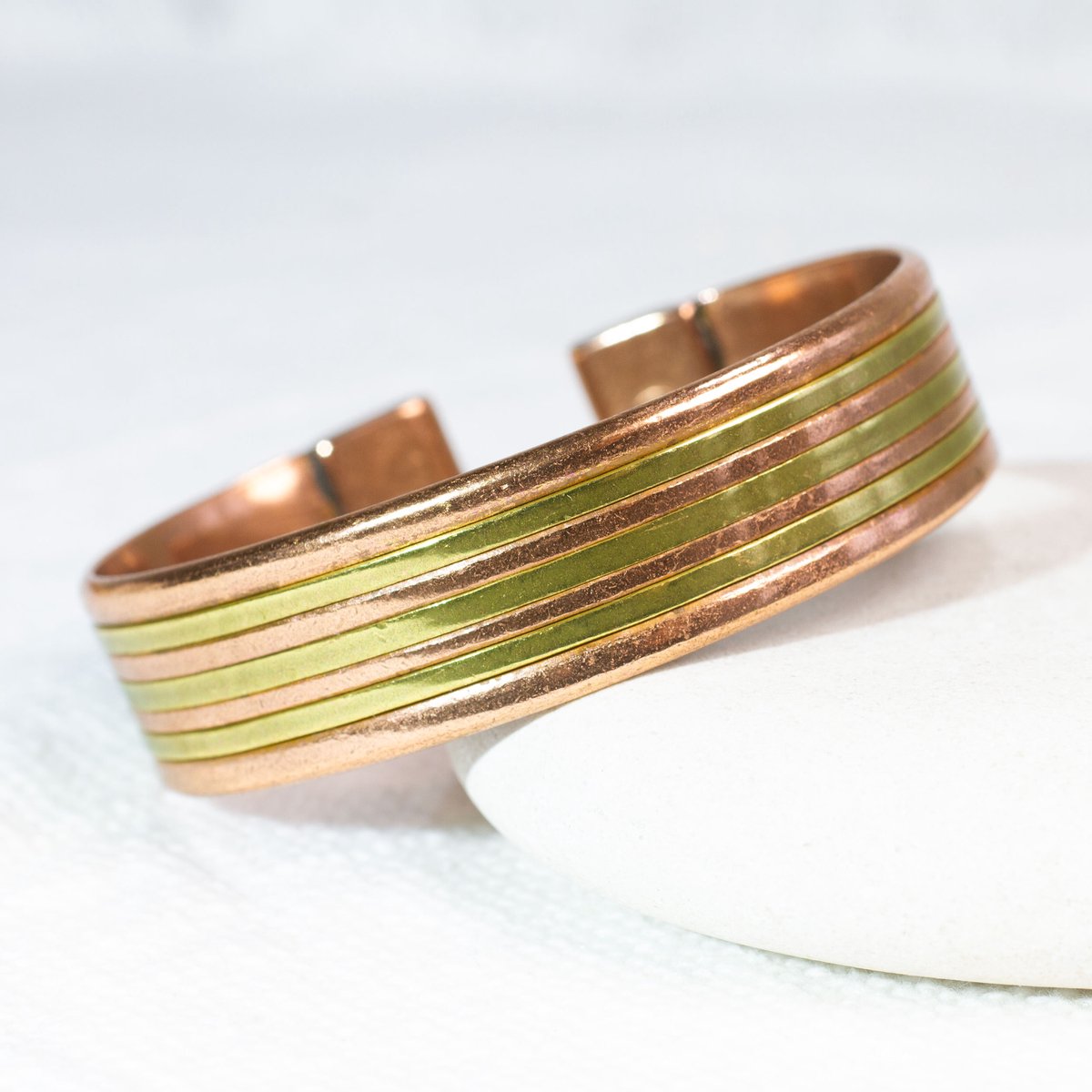 Luxe Koperen Magneet Armband - Lines - maat S | Deva Loves