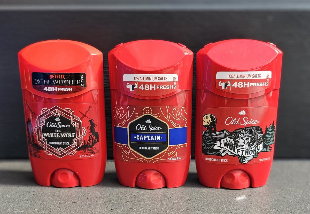 Goedkoopste Old Spice deodorant srick mix White Wolf - Captain - Wolfthorn 3x50ml