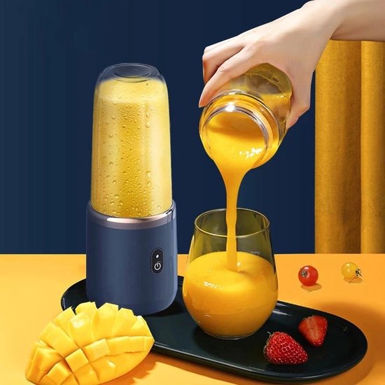 Draagbare Blender - Mixer - Inclusief Drinkfles - Milkshake Machine - Elektrische Slowjuicer - Draagbare Blender To Go - Milkshake Maker - Fruit Mixer - Oplaadbaar - 400ml - Roze van Merkloos — afbeelding 4