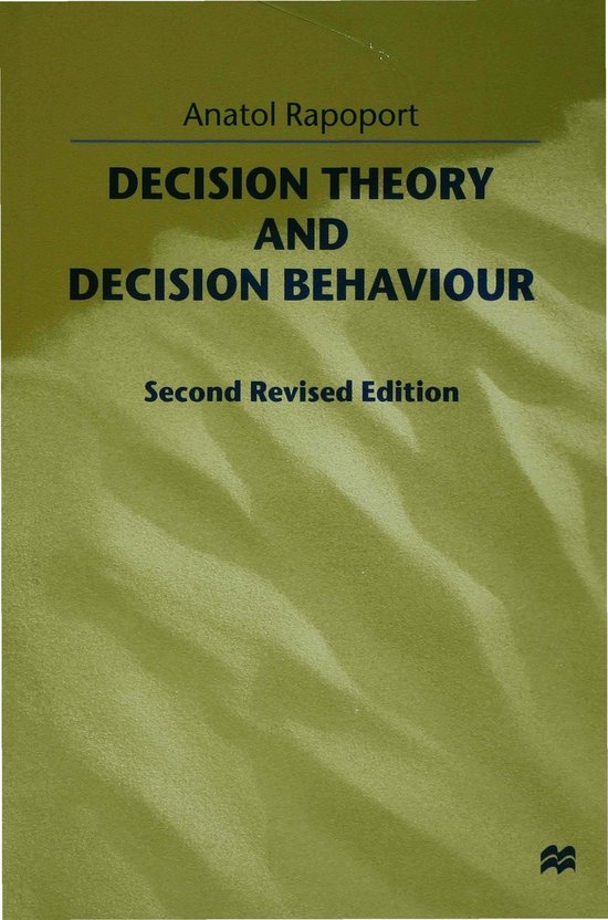 Decision Theory and Decision Behaviour - cover