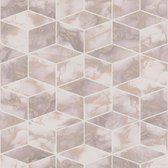 Grafisch behang Profhome 378632-GU vliesbehang glad met grafisch patroon glinsterend roze goud wit 5,33 m2