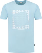 Ballin Amsterdam - Heren Regular fit T-shirts Crewneck SS - Lt Blue - Maat XS