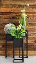 Bloempot - Metaal - Bloemen - Plantenpot - Voor Binnen - Zwart - 70 cm