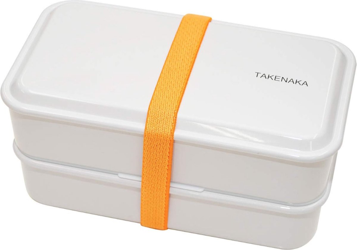 TAKENAKA Bento Snack Dual Box Gray Champignon milieuvriendelijke lunchbox gemaakt in Japan BPA- & rietvrij 100% recyclebaar plastic flesgebruik magnetron- en vaatwasmachinebestendig Bentobox rechthoekig W19.5xD12.5xH9.65cm 1250ml Grijze Champignon)