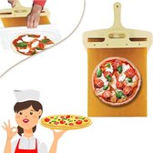 Sliding Pizzaschep – Glijdende Pizza Schep Met Antiaanbaklaag – Pizzaspatel Met Handvat - Vaatwasmachine Bestendig – Brengt Perfect Over