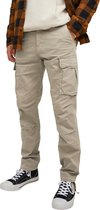 JACK & JONES Ace Tucker Cargoa loose fit - heren cargo broek - beige - Maat: 28/32