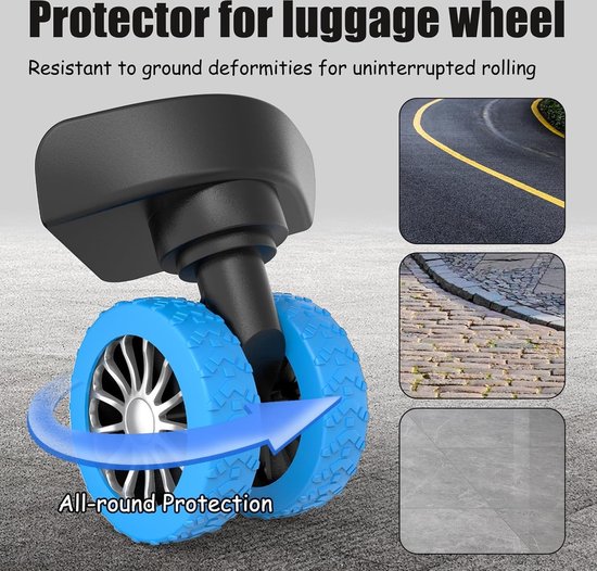 Housses Silicone Pour Roues De Valise - Lot De 8 - Antidérapantes Et Silencieuses - Compatibles Roues 360°