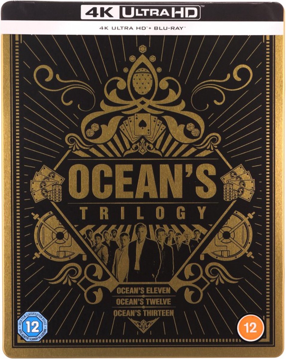 Ocean's Trilogy Steelbook - Ocean's Eleven/Twelve/Thirteen - 4K Ultra HD + Blu-ray - Import