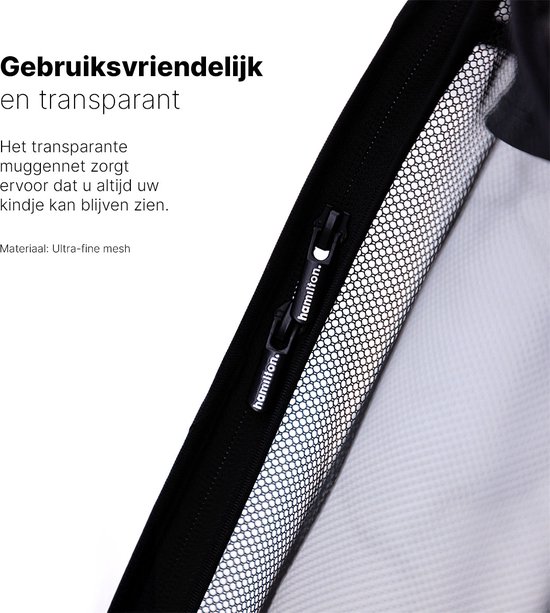 Hamilton by Yoop Premium Buggy Muggennet - Met transparant kijkvenster - Kinderwagen Klamboe - Anti- Wespen, Muggen en Vliegennet van Hamilton — afbeelding 3