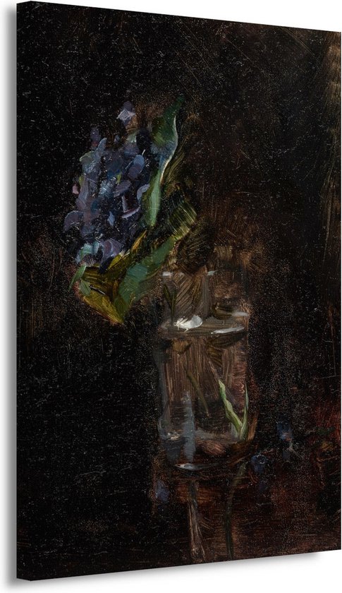 Boeket viooltjes in een vaas - Henri de Toulouse-Lautrec portret - Bloemen portret - Canvas schilderijen Natuur - Muurdecoratie kinderkamer - Canvas schilderijen woonkamer - Kantoor accessoires 50x70 cm