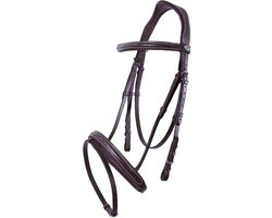 QHP Hoofdstel Luxe Stiksel - bruin - Pony