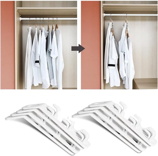 80 Stuks Kleerhangers Met Verbindingshaken - Ruimtebesparend Met Clip, Drop en Verbindingsgreep (Wit