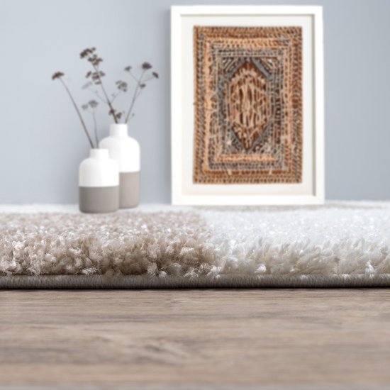 Tapijtenloods Milano Gala Hoogpolig Vloerkleed Modern Beige Creme- 160x230 CM