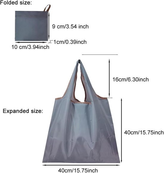LERANXIN 4 stuks opvouwbare boodschappentassen, polyester tas, draagbaar met handvat, met opbergtas, voor winkelen, kamperen en strandfeesten (38 x 38 cm